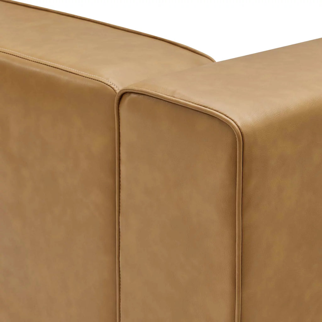 Tan Vegan Leather 7-Piece Sectional Sofa N324032