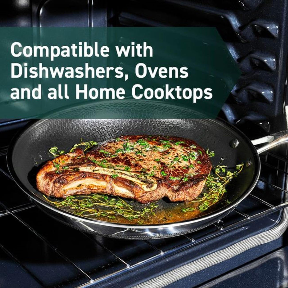 7-Piece Hybrid Stainless Steel Cookware Set with Lids and Wok K38023