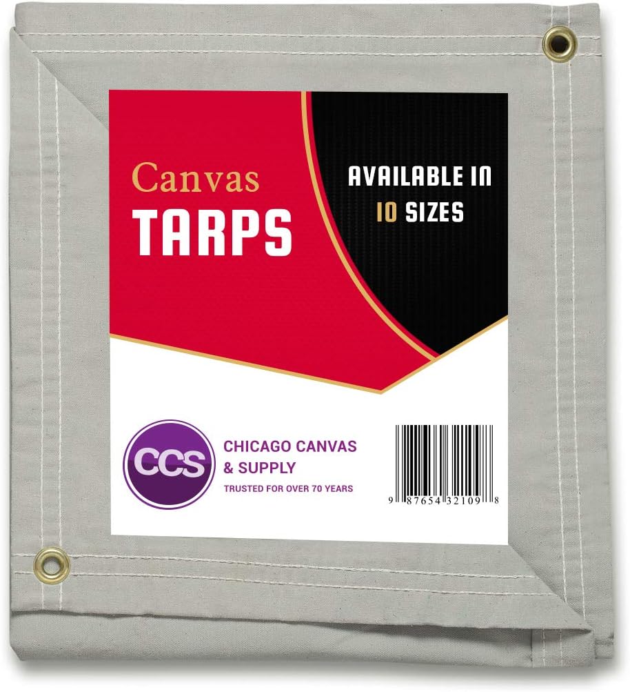 Waterproof Canvas Tarp with Grommets, Brown, 6 by 8 Feet Pack of 2 L66168
