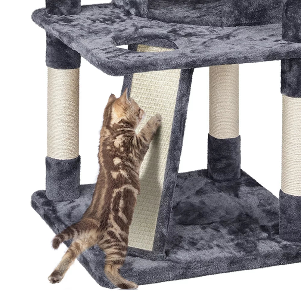 Large Dark Gray Cat Tree with Scratching Board X248773
