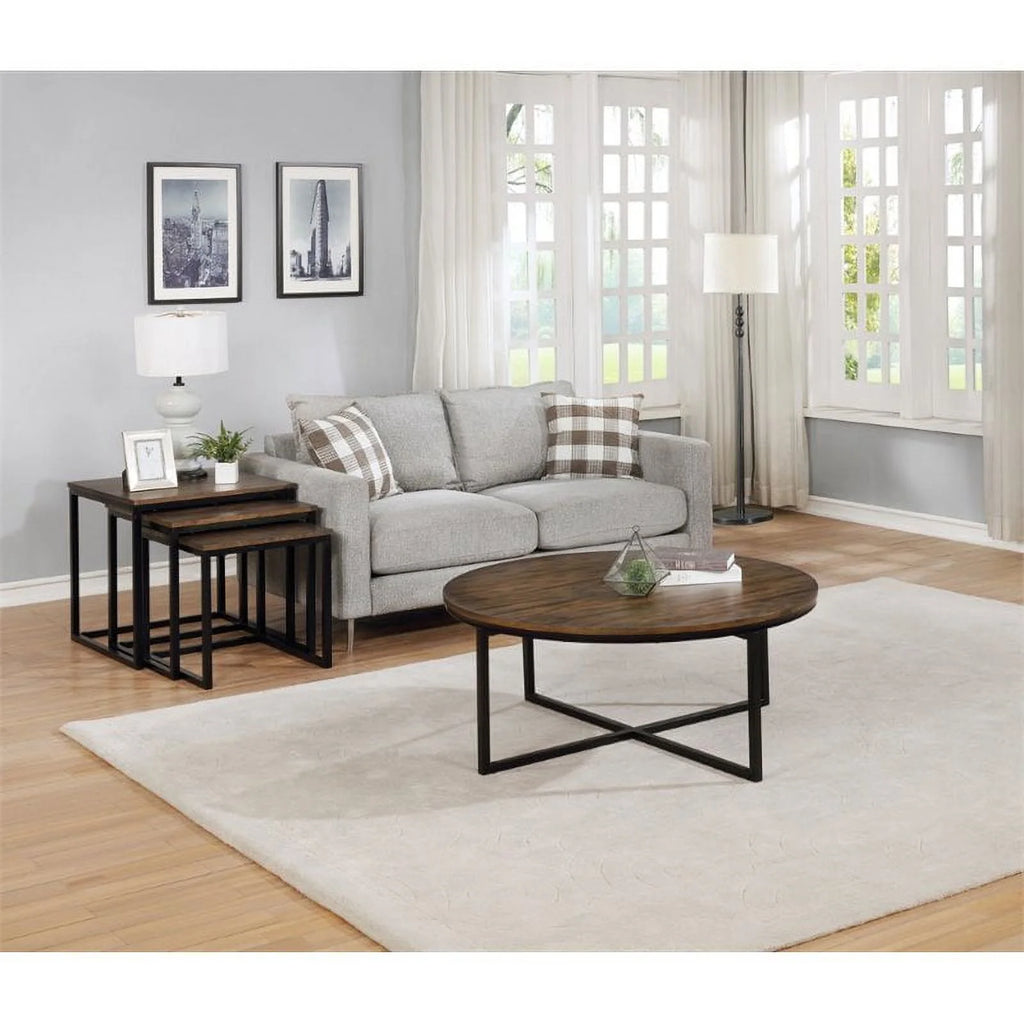 Round Acacia Wood Coffee Table F1911