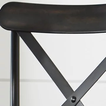 Antique Black Metal Dining Chairs Set of Two U473