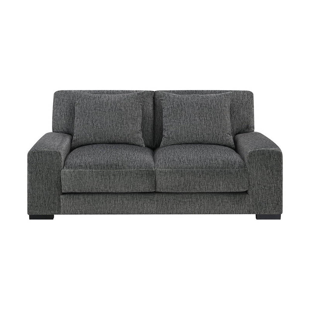Gray Soft Microfiber Loveseat I633437