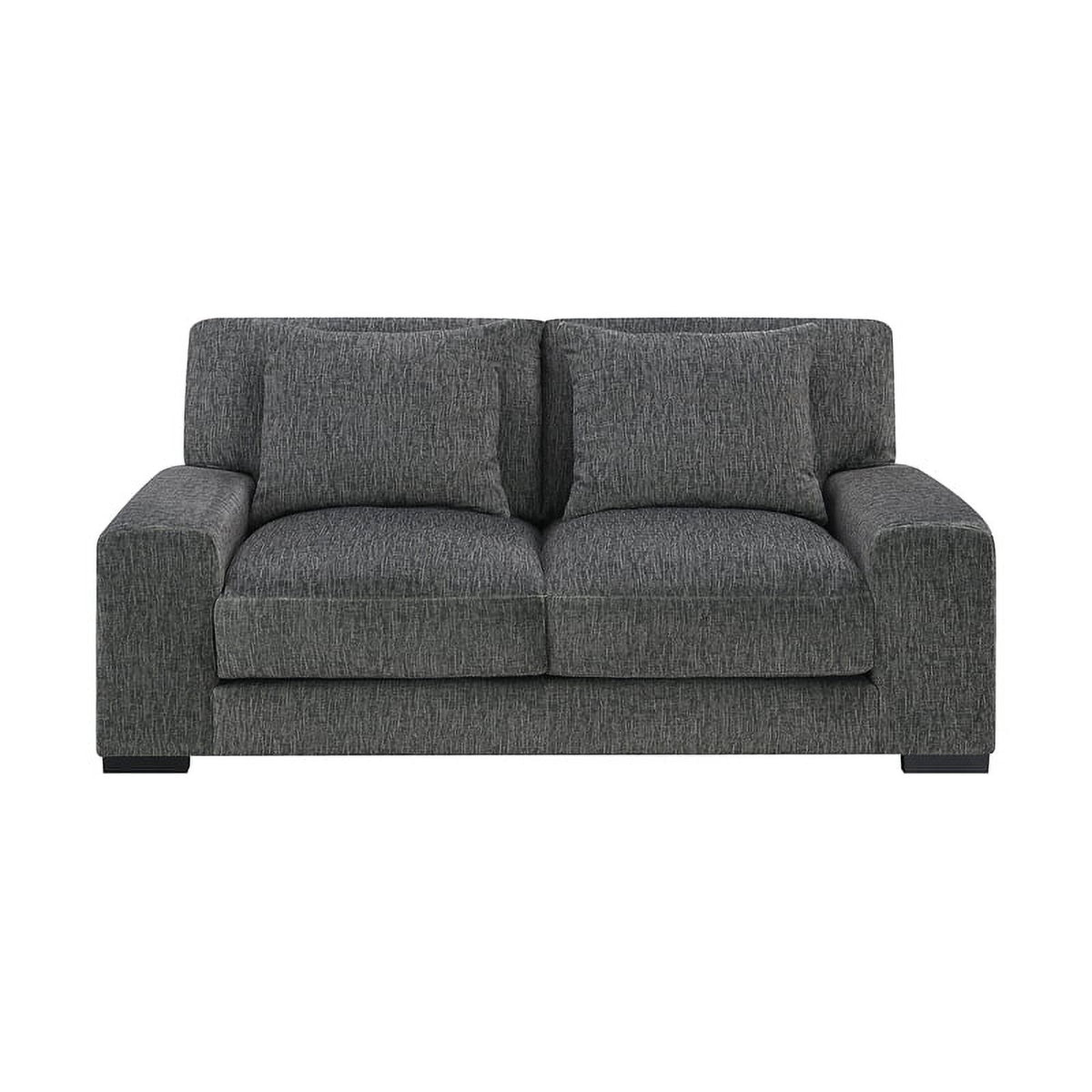 Gray Soft Microfiber Loveseat I633437