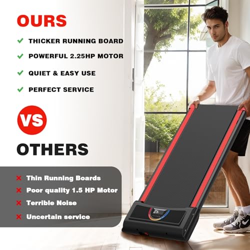 2 in 1 Walking Pad Treadmill with Remote Control 265LB Capacity Z907317