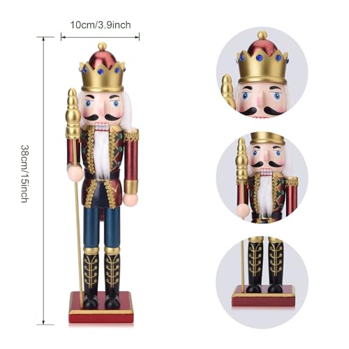 15 Inch Wooden Christmas Nutcracker with Scepter Y5207