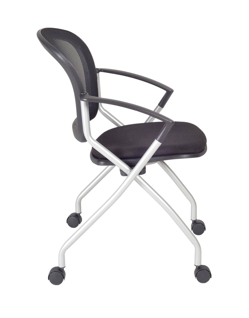 48 x 24 in. Grey Training Table & 2 Black Nesting Chairs P3817