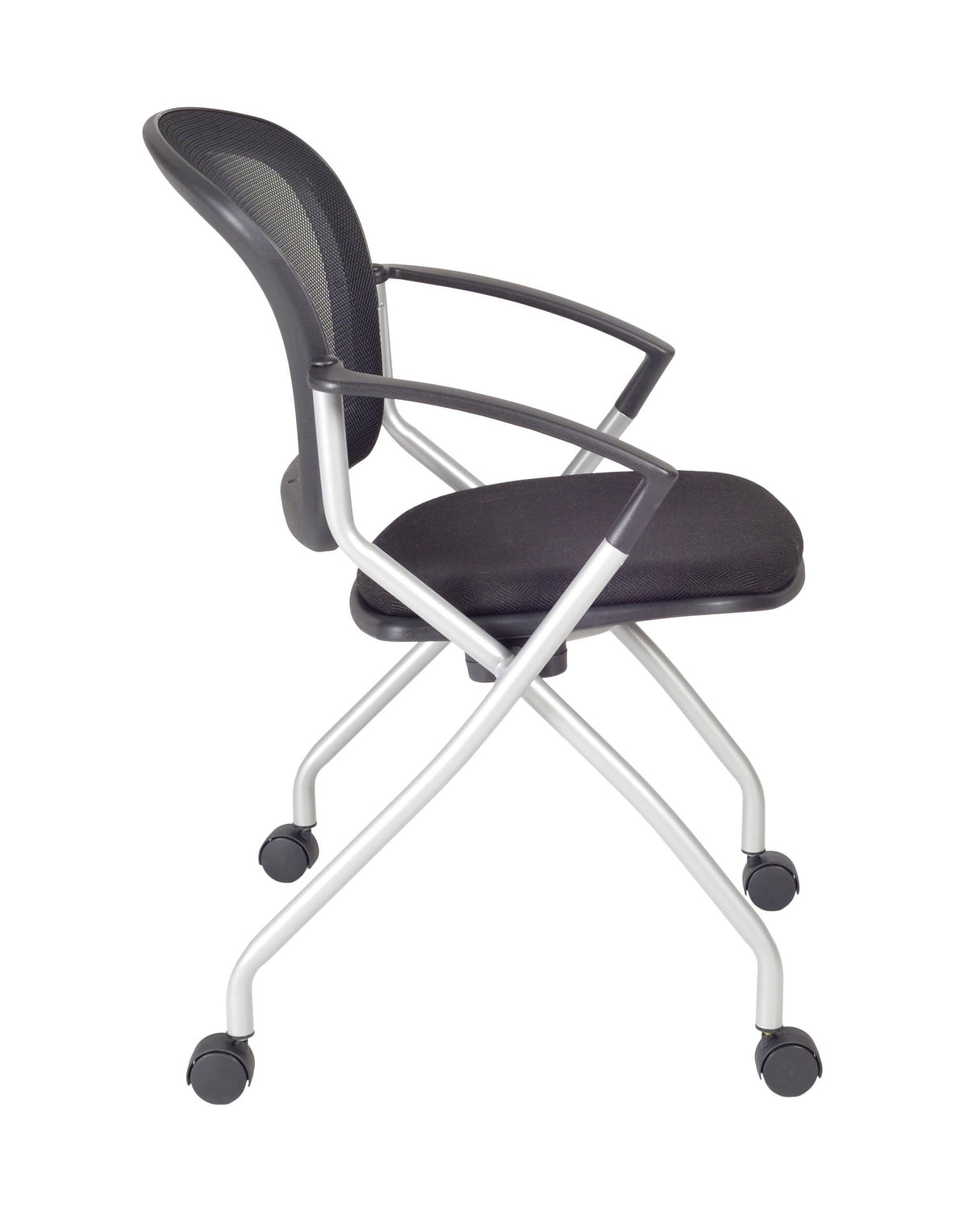 48 x 24 in. Grey Training Table & 2 Black Nesting Chairs P3817