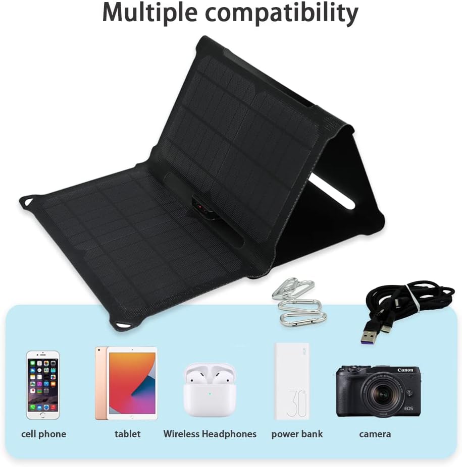 28W Foldable Solar Panel with 2 USB Output Ports S6014