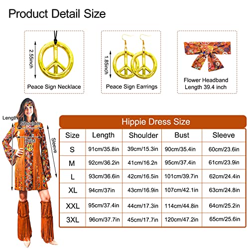Hippie Costume Disco Dress Set R5713