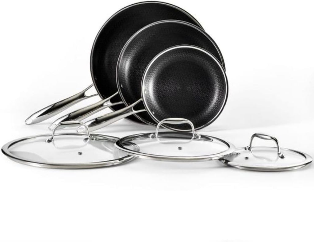 7-Piece Hybrid Stainless Steel Cookware Set with Lids and Wok K38023