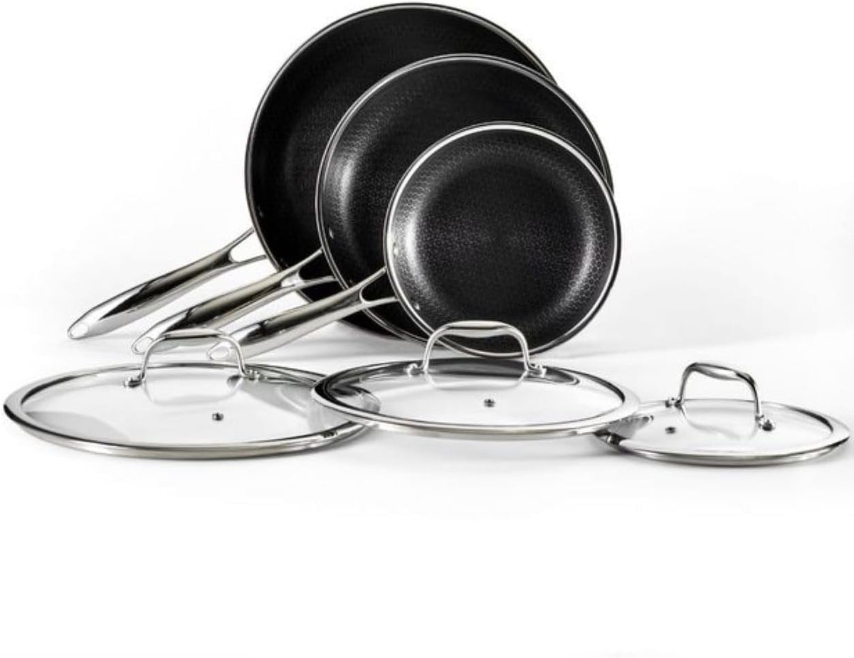 7-Piece Hybrid Stainless Steel Cookware Set with Lids and Wok K38023