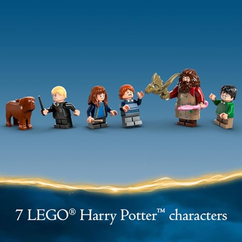 LEGO Harry Potter Hagrid's Hut: an Unexpected Visit - Kids Building Toy with Buildable House, 7 Minifigures & Dragon D4244