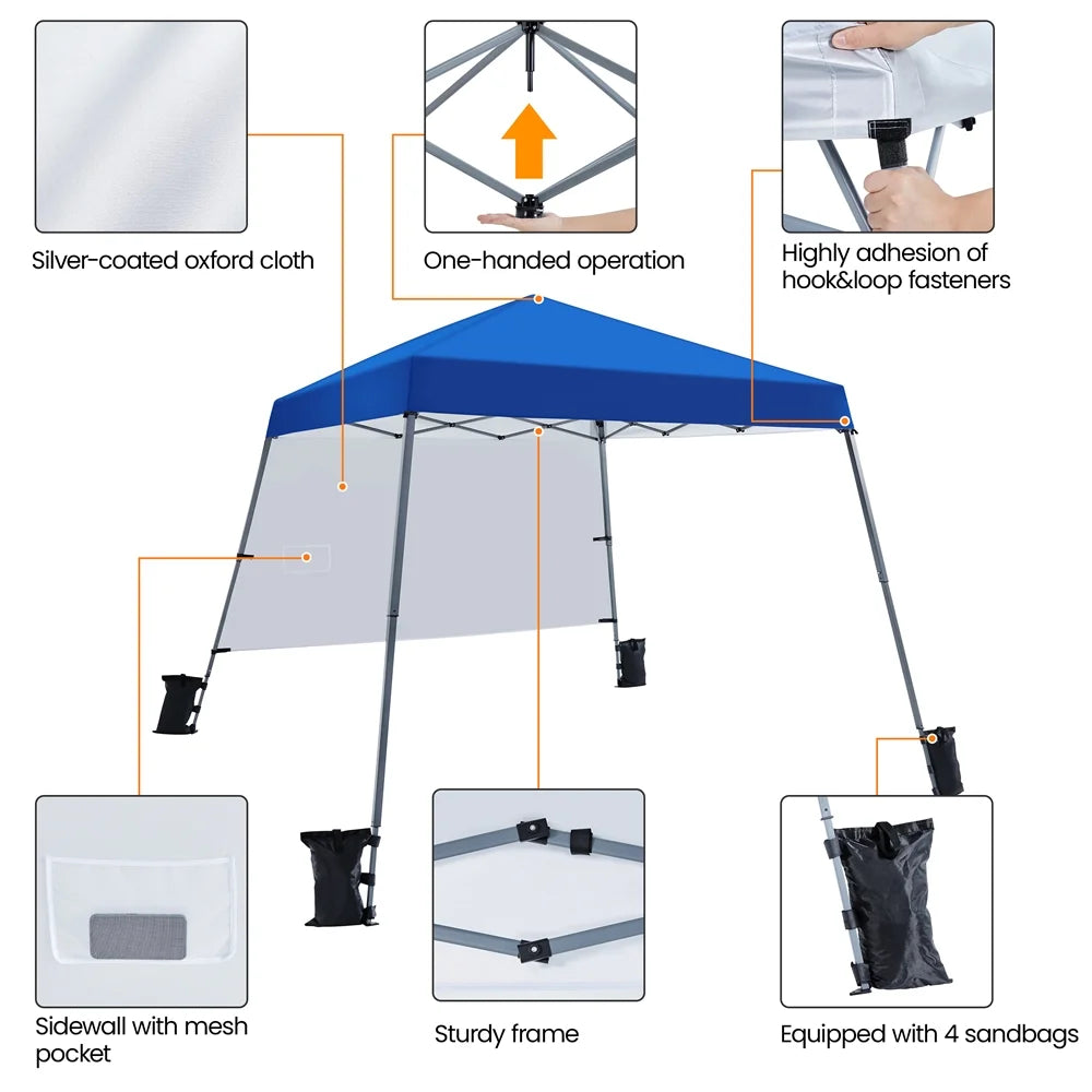 Blue Pop-Up Canopy with Backpack Bag D752317
