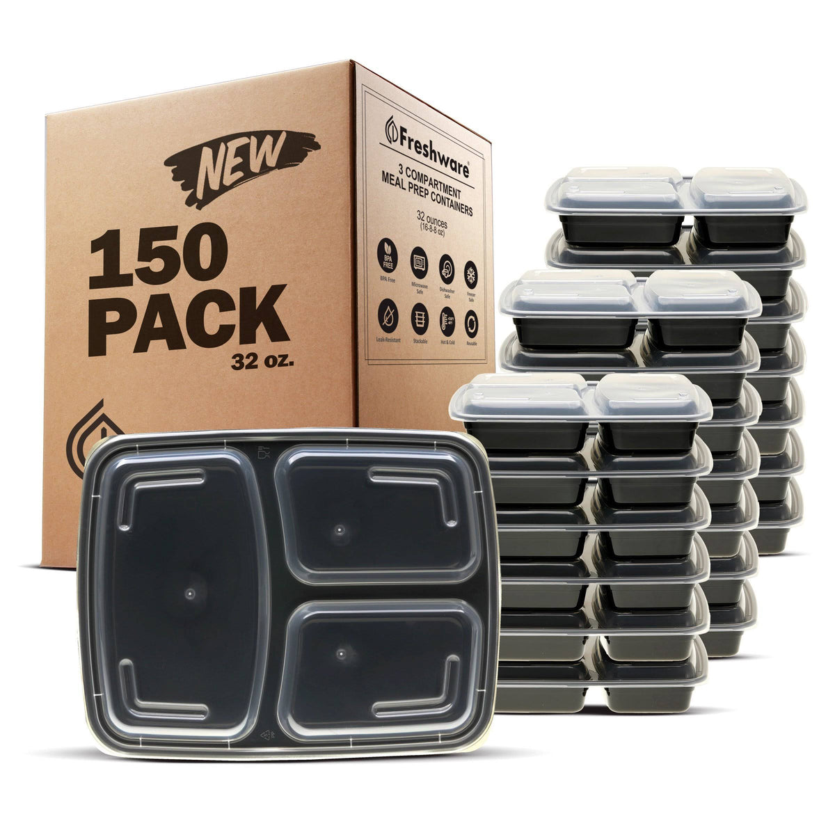 3 Compartment Bento Lunch Boxes with Lids D696