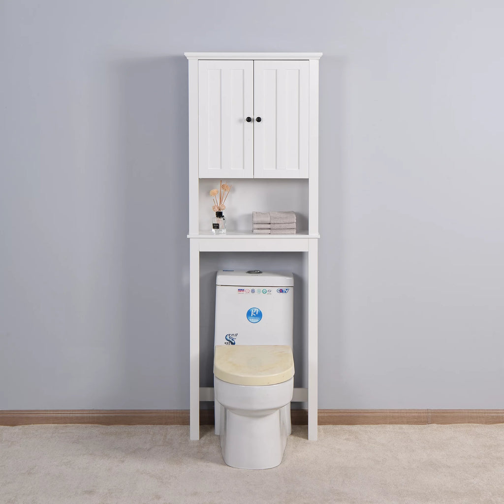 Wooden Over-The-Toilet Storage Cabinet with Adjustable Shelf Z50033