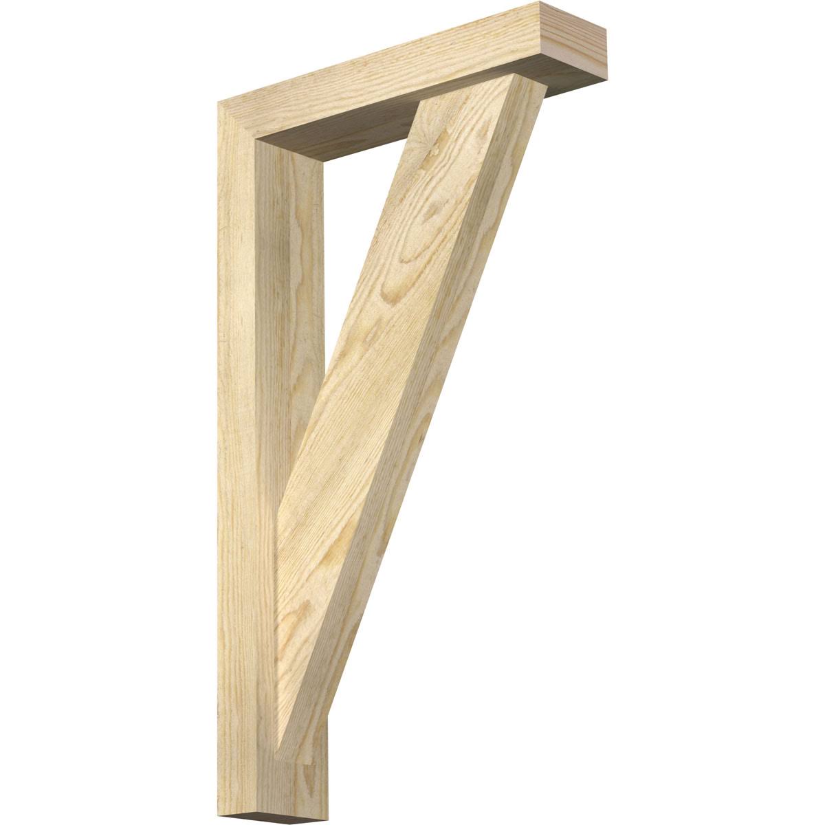 Traditional Block Rough Sawn Bracket with Offset Brace, Douglas Fir J5142