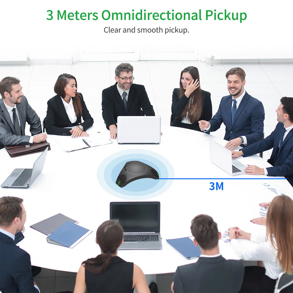 USB Speakerphone Conference Microphone Omnidirectional 360° Voice Pickup I95243