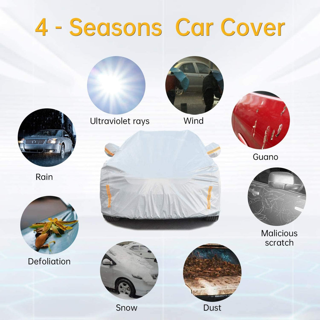 6 Layers Waterproof Cotton Car Cover with Zipper D14436