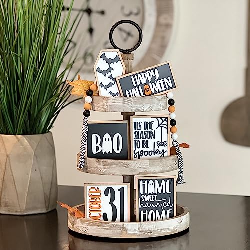 7 Pcs Halloween Themed Tiered Tray Decor Set R5737
