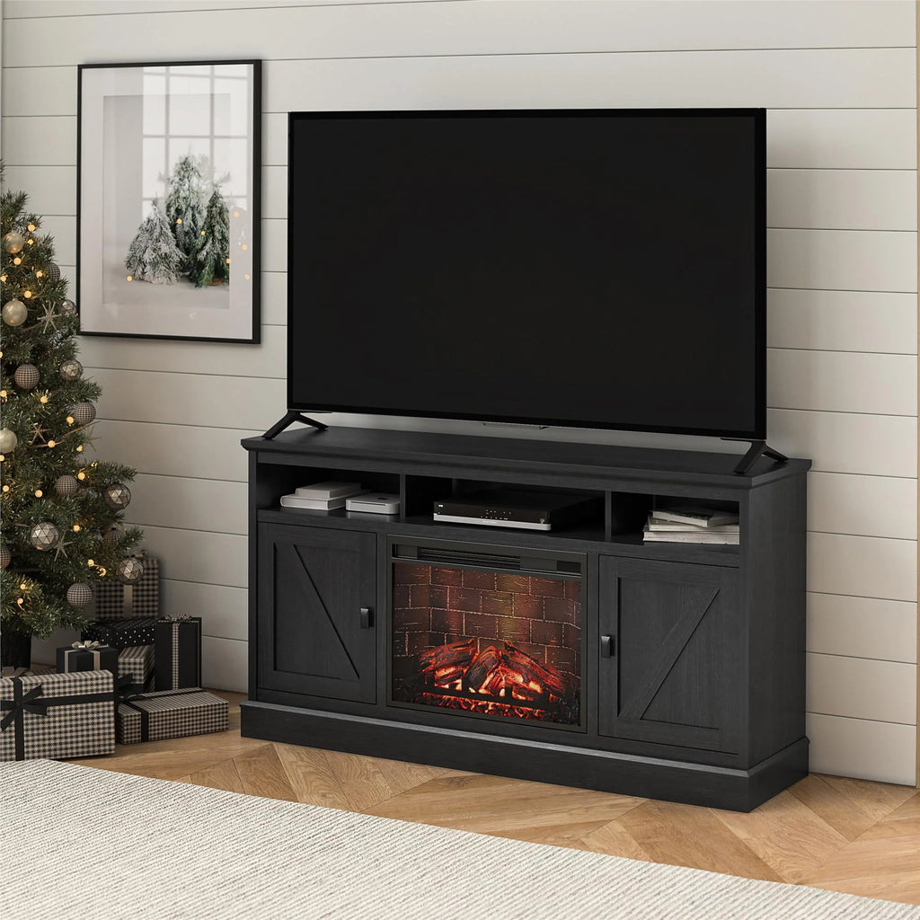 Black Oak Electric Fireplace TV Stand P394018
