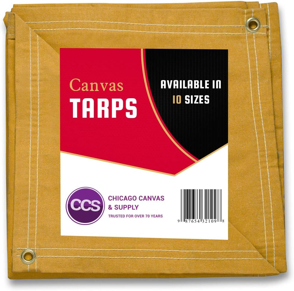 Waterproof Canvas Tarp with Grommets, Brown, 6 by 8 Feet Pack of 2 L66168