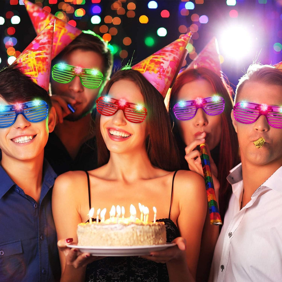 50 Pack LED Glow in The Dark Party Glasses A367