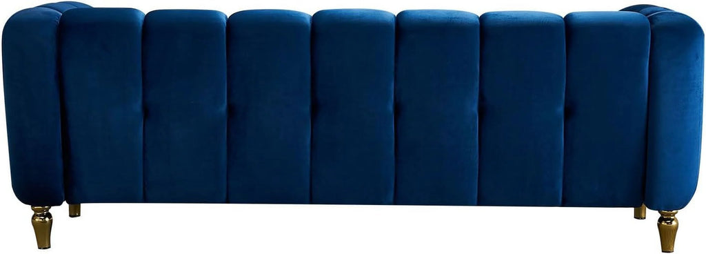 Blue Velvet 3-Seat Tufted Sofa N64518
