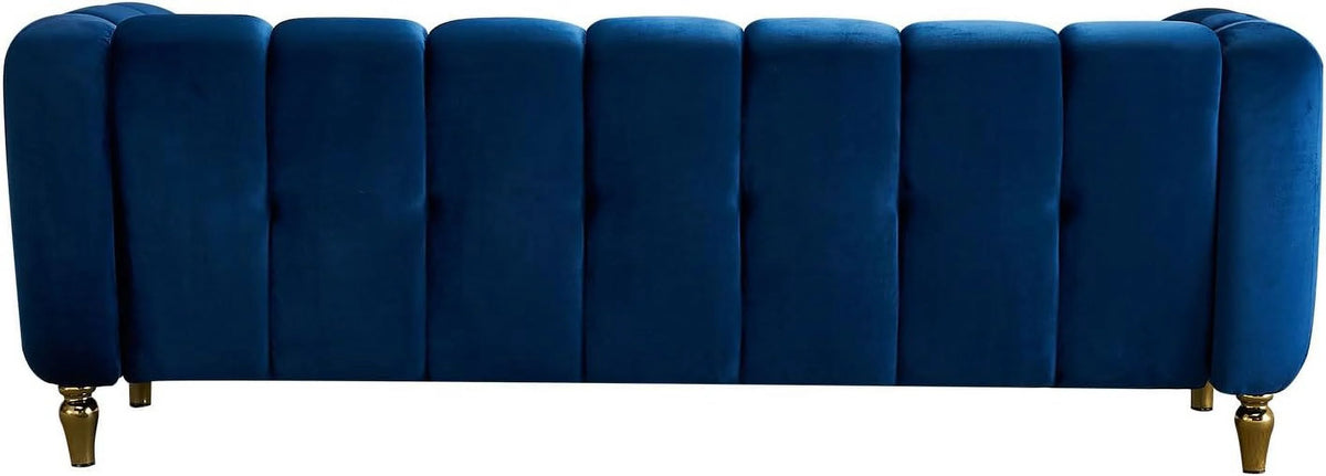 Blue Velvet 3-Seat Tufted Sofa N64518