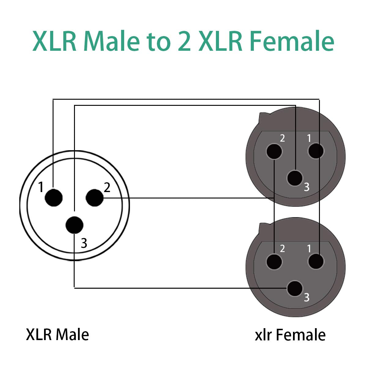 XLR Y-Cable 2 Female to 1 Male 1.6ft I763235