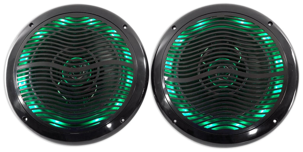 Black 6.5 Marine Speakers with Multi Color LED M5263