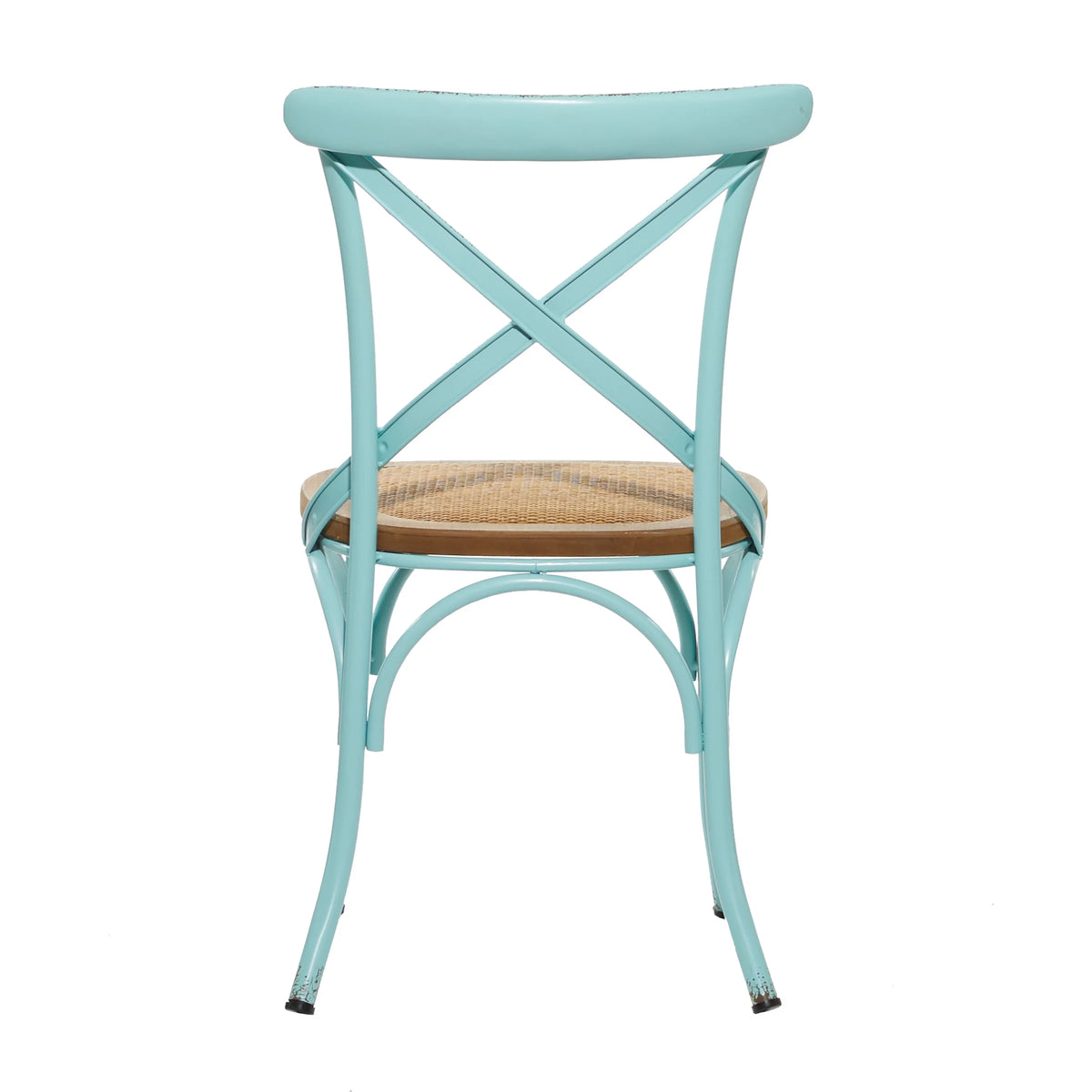 Metal Dining Chair with Brown Rattan Seat, Set of 2 K3125