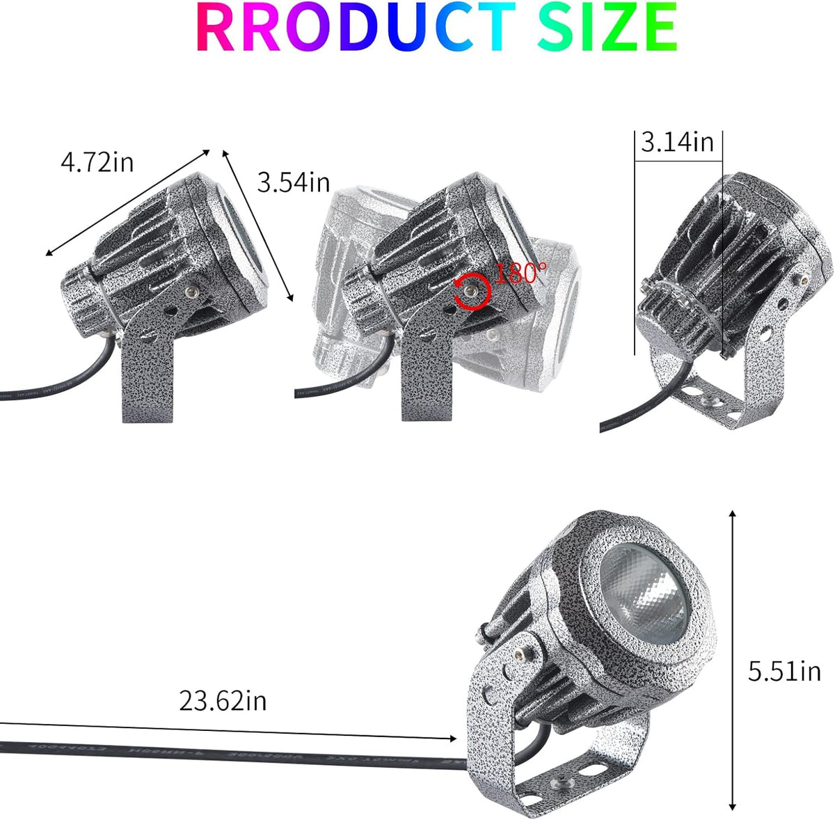 10W RGB LED Outdoor Landscape Spotlight with Remote Control M5197