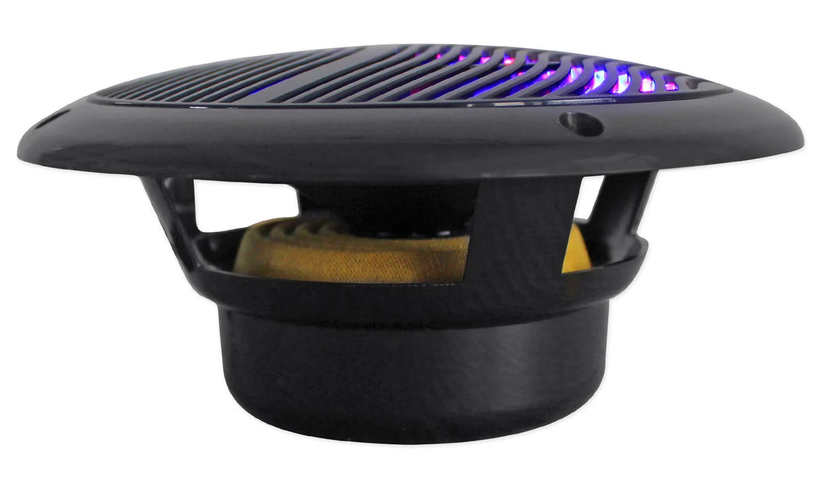 Black 6.5 Marine Speakers with Multi Color LED M5263