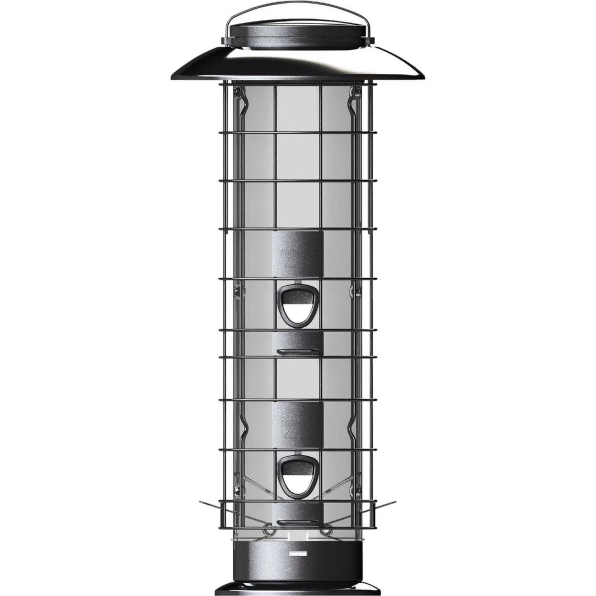 Silver Metal Cage Tube Bird Feeder Q326983