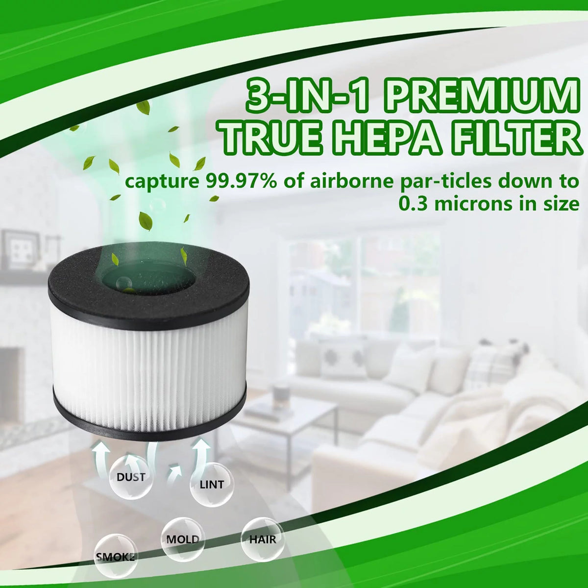 True HEPA Filter with Pre-Filter Activated Carbon Filter V8095