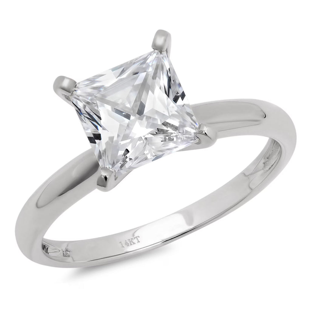 Moissanite Princess Cut Solitaire Ring R3627