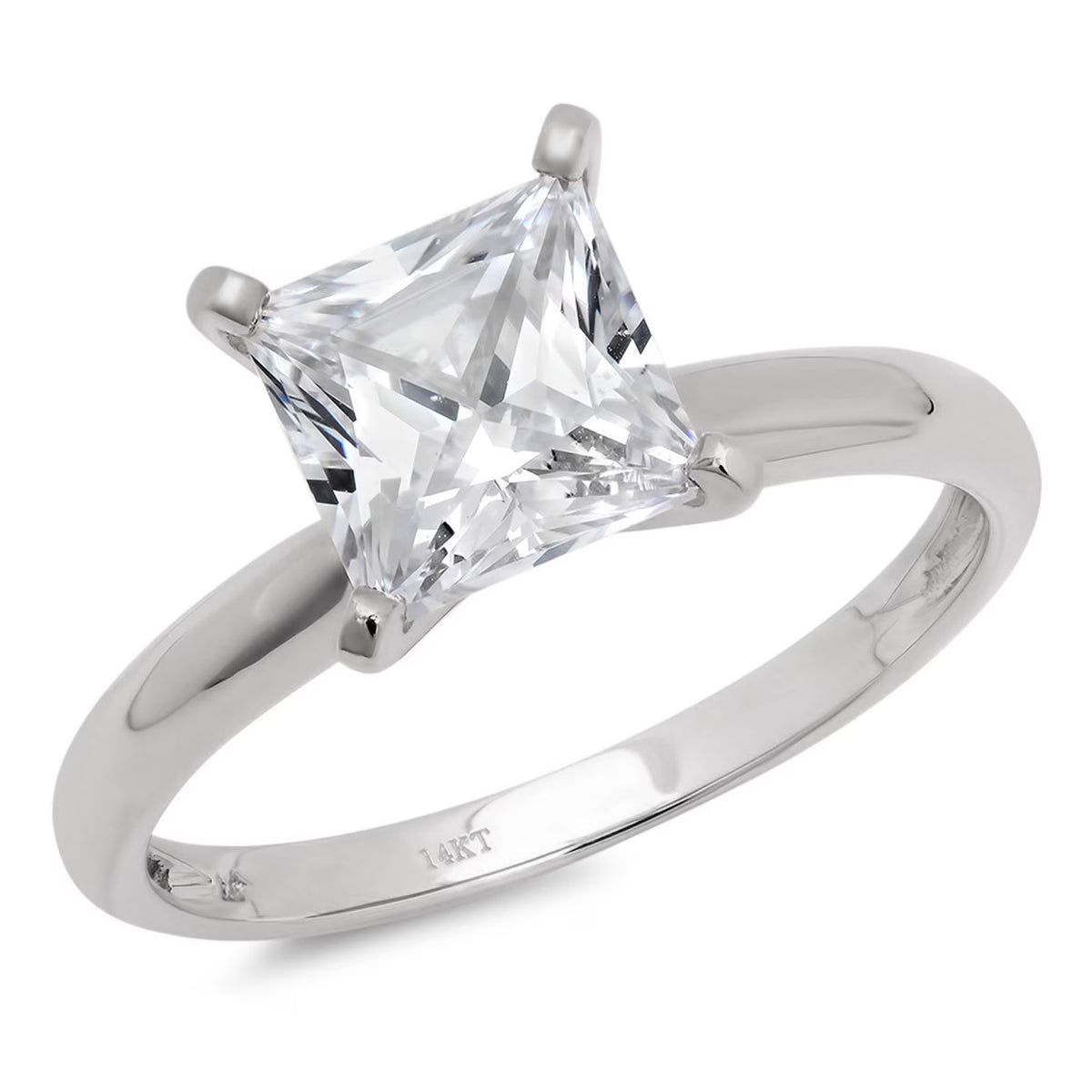 Moissanite Princess Cut Solitaire Ring R3627
