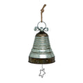 Silver and Brown Rustic Christmas Bell Hanging with Star B1827