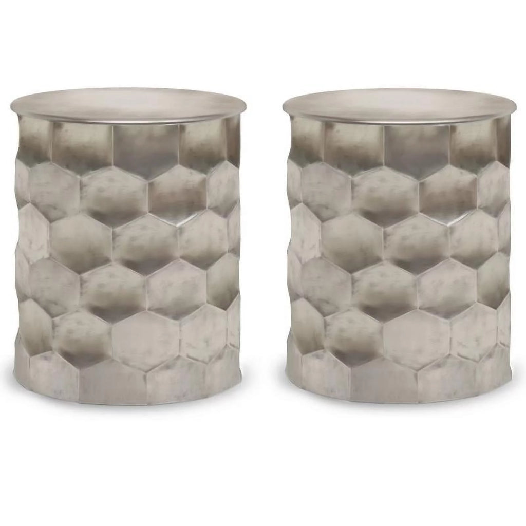 2-Piece Metal Storage Accent Side Table Set X26757
