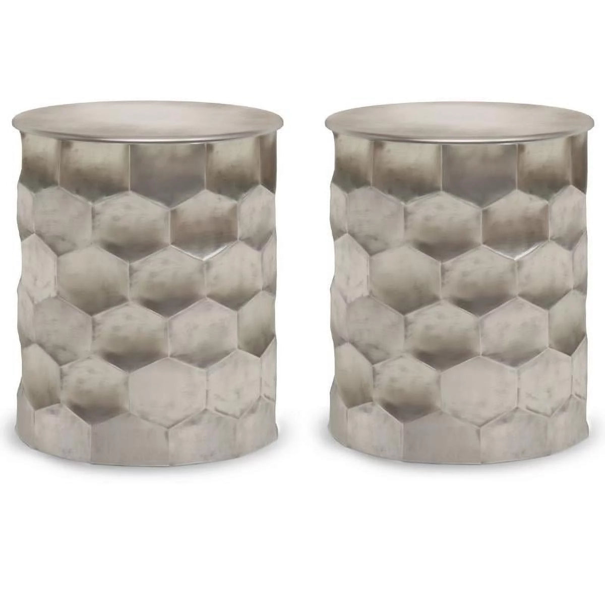 2-Piece Metal Storage Accent Side Table Set X26757