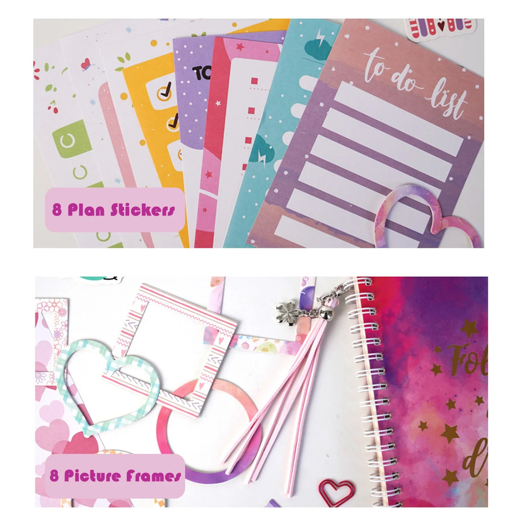 DIY Journal Kit for Girls, Journaling Arts Craft Kit, Scrapbook & Diary Supplies Set Y660824