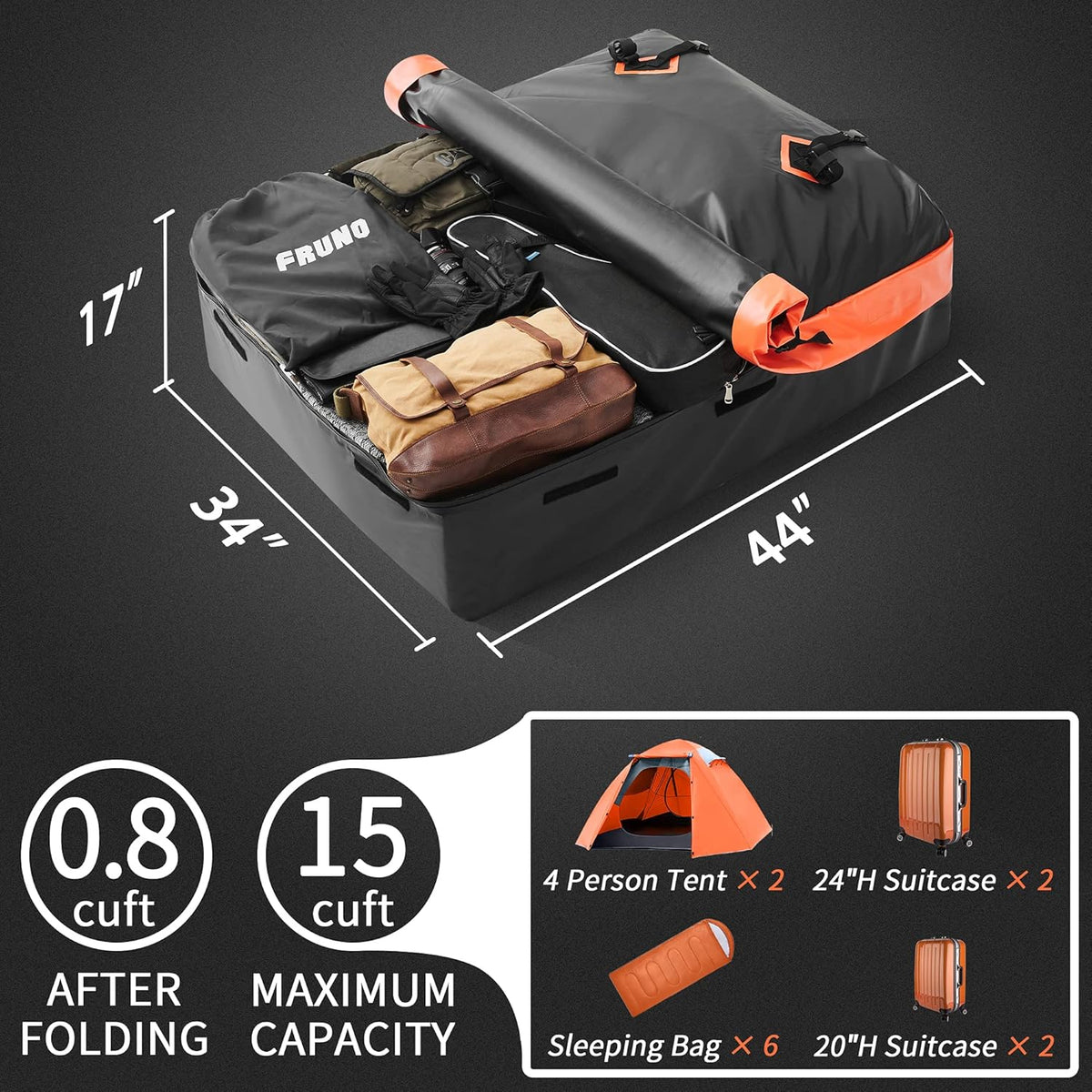 15 CUFT Waterproof Rooftop Cargo Carrier X557