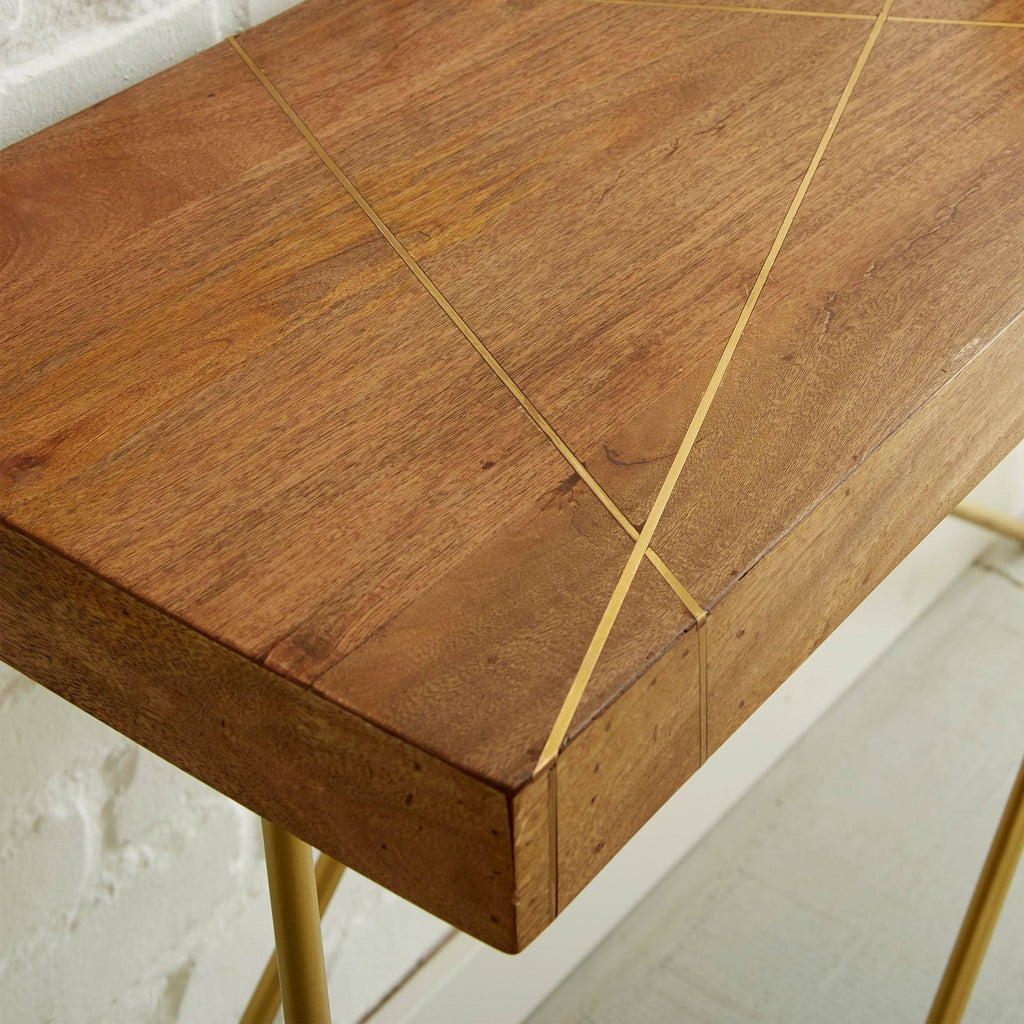 Brown Wood Sofa Table C98365
