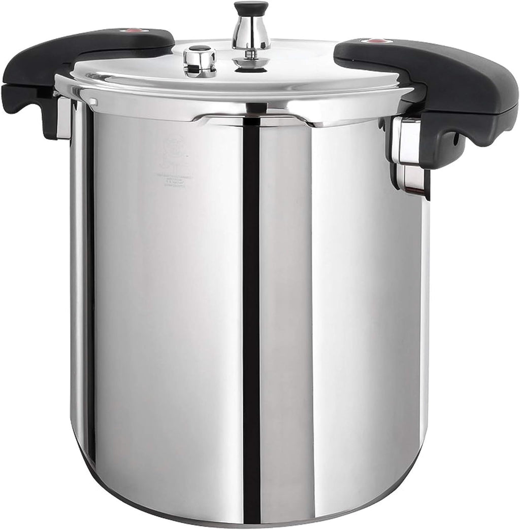 37-Quart Stainless Steel Pressure Cooker with Steam Rack X107806