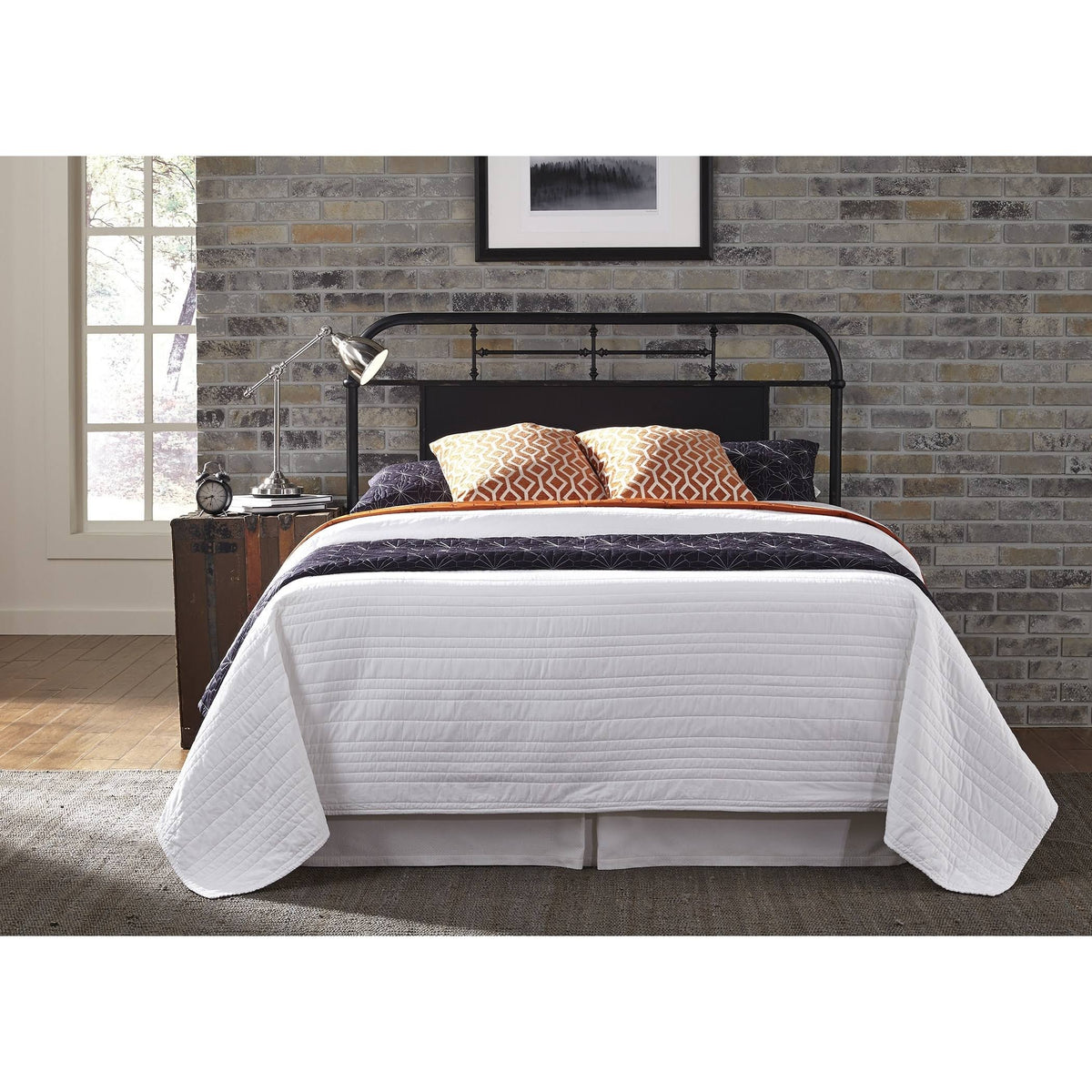 Vintage Distressed Full Metal Headboard O961365