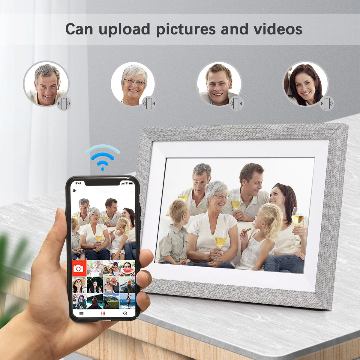 WiFi Digital Photo Frame 10.1-Inch TFT Screen 16GB Storage G2016