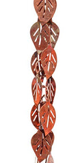 3 Feet Length Copper Cascading Leaves Rain Chain W68744