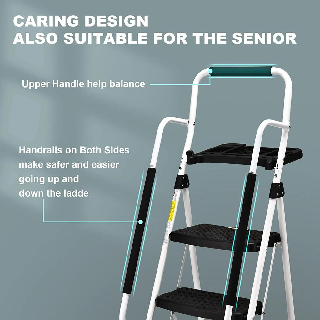 Folding 5-Step Ladder with Handrails and Tool Tray B8686