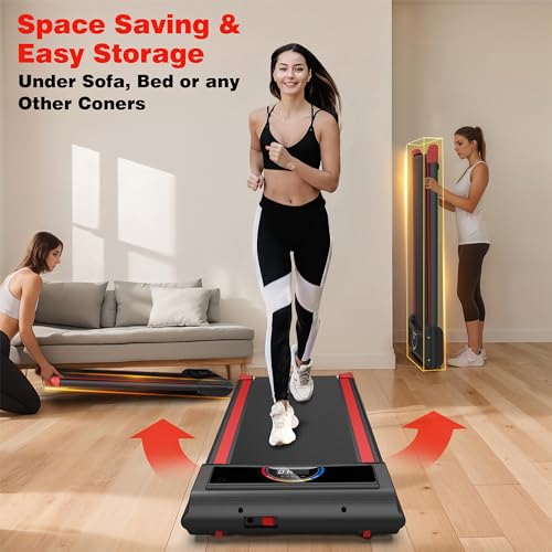 2 in 1 Walking Pad Treadmill with Remote Control 265LB Capacity Z907317